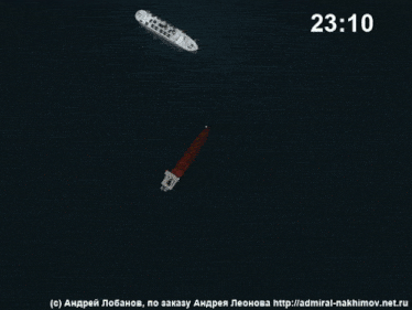 a computer generated image of a ship with the website address http://admiral-nakhimov.net.ru