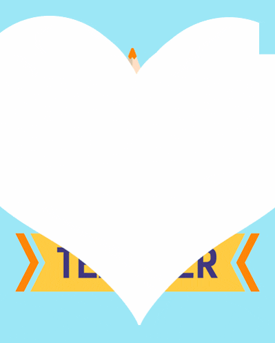 a heart with a pencil in it and the words the best teacher below it