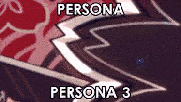 a close up of a person with the words persona persona 3 on the bottom