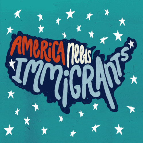 a map of the united states with the words america needs immigrants written on it