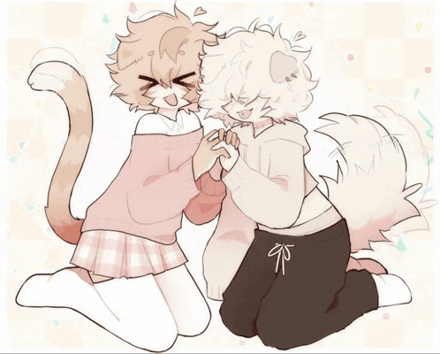 a drawing of a cat and a dog hugging