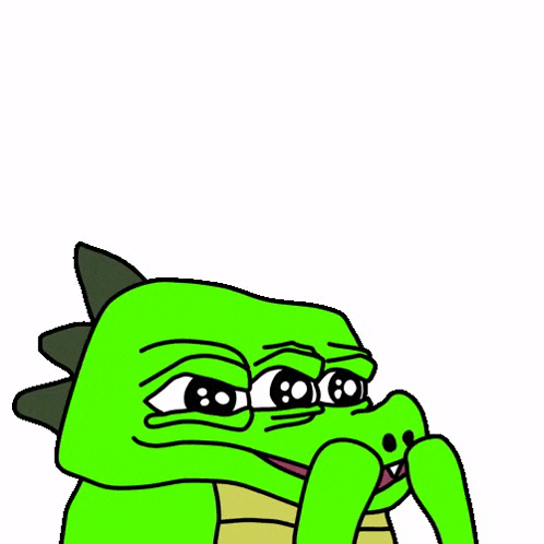 a cartoon of a green crocodile with the words lfg written on the bottom