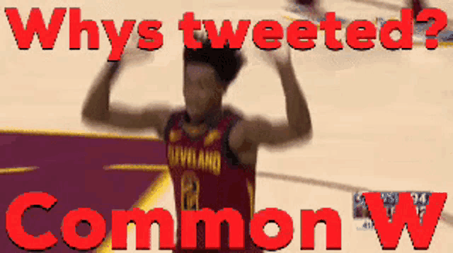 a basketball player in a cleveland jersey is celebrating