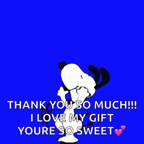 a green screen with snoopy saying thank you so much