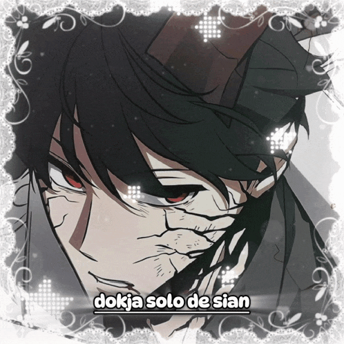 a picture of a demon with the words dokija solo de sian on the bottom