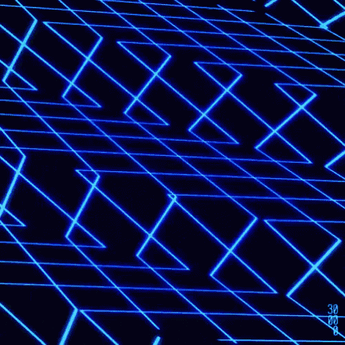 a computer generated image of a grid of blue lines on a dark blue background .