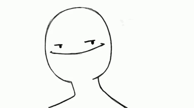 a drawing of a person with a smile on their face .