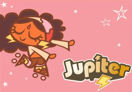 a pink background with a cartoon character and the word jupiter on it