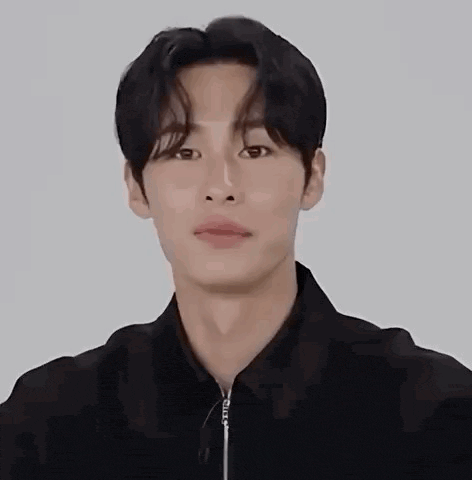 a young man wearing a black jacket and a black shirt is looking at the camera .