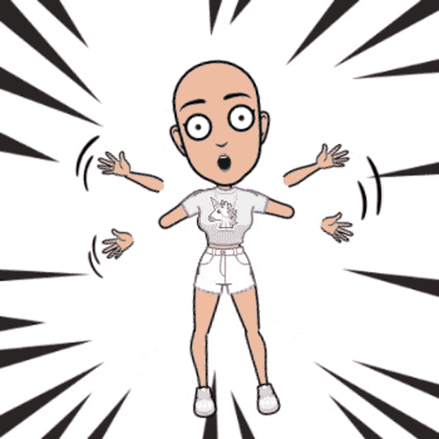 a cartoon of a girl with a unicorn shirt