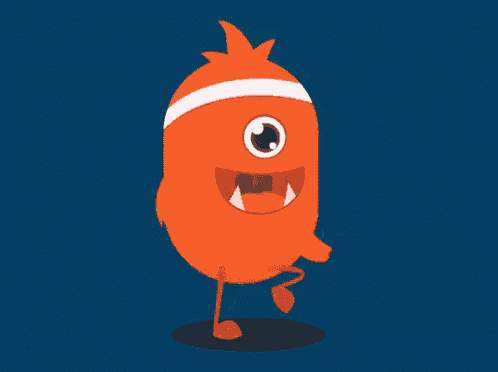 a cartoon character with a headband around his head is running