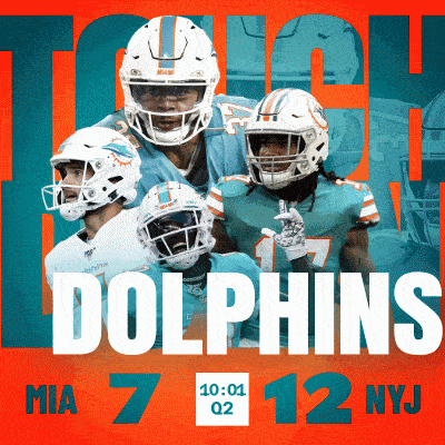 an advertisement for the miami dolphins shows a group of players