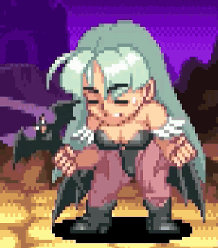 a pixel art drawing of a girl with long hair
