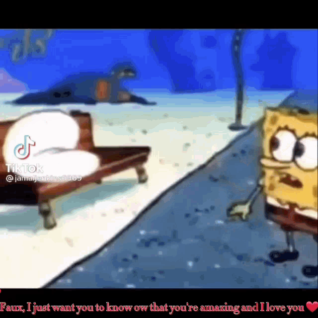 a cartoon of spongebob squarepants talking to another cartoon character