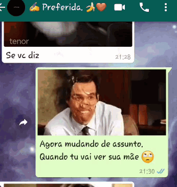 a screenshot of a text message between a man and a woman says preferida