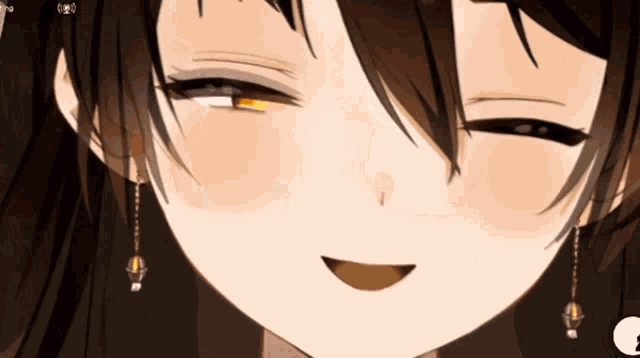 a close up of a girl 's face with the word ping on the bottom