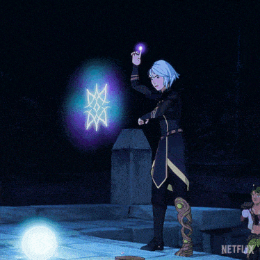 a netflix logo can be seen in the background of a cartoon scene