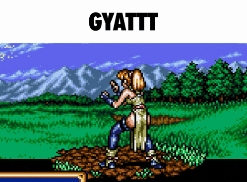 a video game with the word gyatt on the top