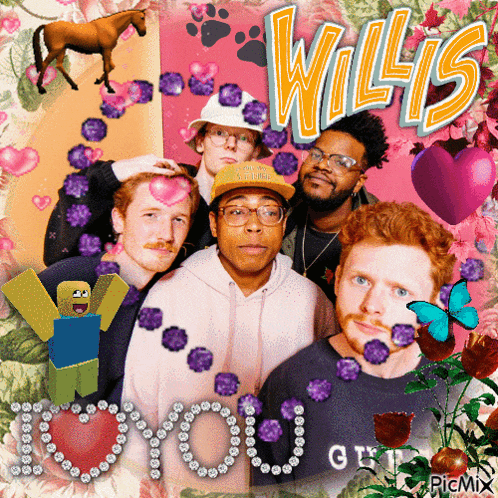 a group of men standing next to each other with the word willis written on the front