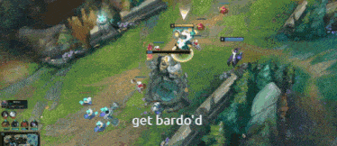 a screenshot of a video game with the words get bardo 'd at the top