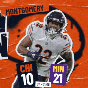 a poster of a football player with the name montgomery on top