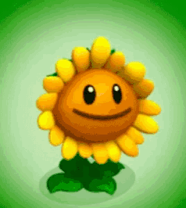a cartoon sunflower with a face on it