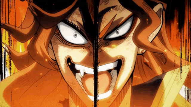 a cartoon character with a very angry face