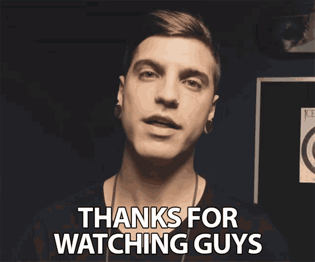 a man says thanks for watching guys in front of a sign that says ice