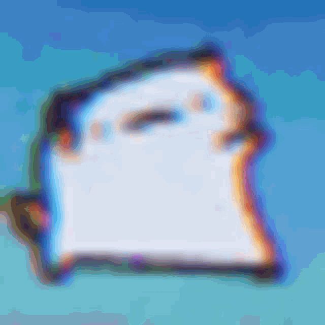 a blurry picture of a ghost with a blue sky in the background .