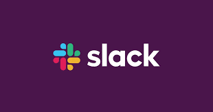 a purple background with the slack logo