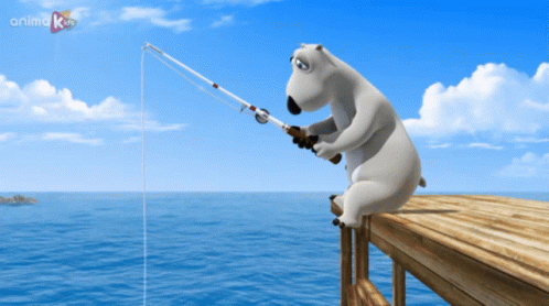 Bernard Bear Fishing GIF - Bernard Bear Fishing Fish GIFs