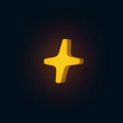 a yellow cross is surrounded by a glowing light in the dark .