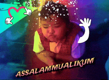 a picture of a child with the words " assalamualaikum " on it