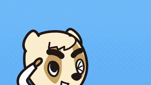 a cartoon of a bear with a yellow star above his head