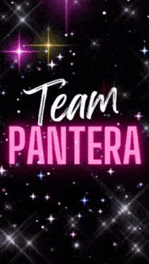 a neon sign that says team pantera on a dark background