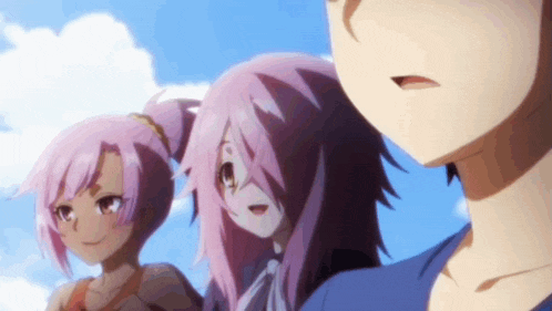 a group of anime characters standing next to each other
