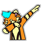 a cartoon drawing of a cat making a dab
