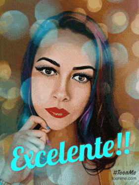 a painting of a woman with the words excelente written on it
