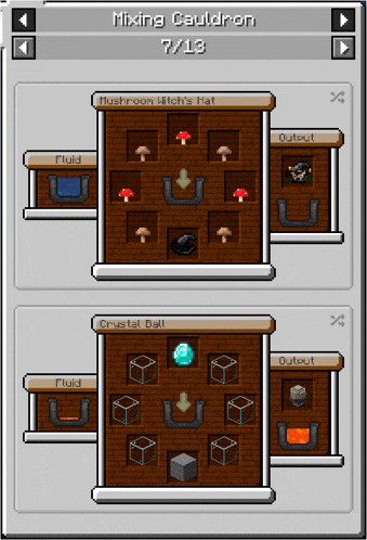 a screenshot of a minecraft game called mixing cauldron 7/13