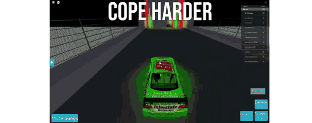 a screenshot of a video game with the words cope harder