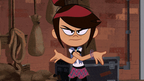 a cartoon character with a bracelet on her wrist that says ' snoopy ' on it