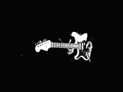 a black and white image of an electric guitar