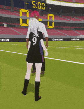 a girl with the number 9 on her jersey