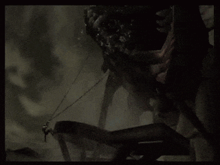 a monster is swimming in the water with its mouth open