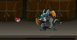 a cartoon character is fighting another cartoon character in a colorful background .