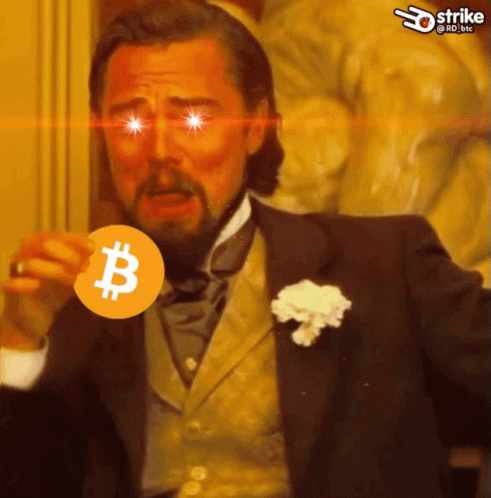 Leo Laughing Bitcoin GIF