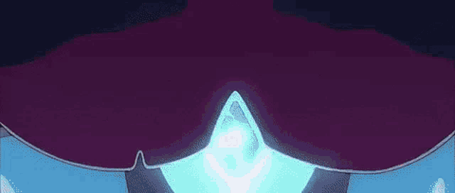 a close up of a cartoon character 's face with a purple sweater on .