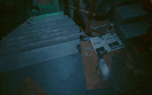 a sign on a staircase says rock-a-rack
