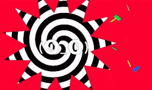 a red background with a black and white swirl and the number 020 on it