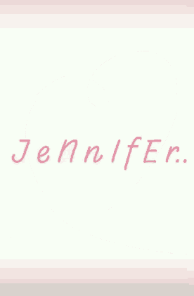 a pink heart with the name jennifer written inside of it